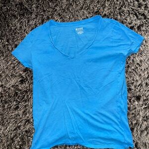 PINK Victoria's Secret Bright Sky Blue V-Neck Tee